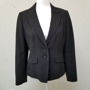 Ann Taylor Blazer Pinstripped Black Size 8 Petite